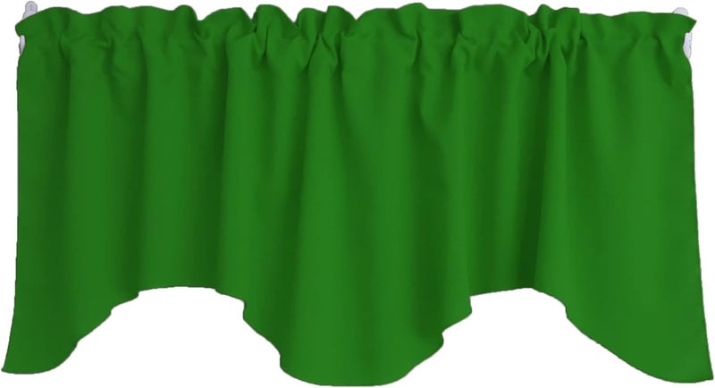 Zen Creative Designs Solid Poplin Scalloped Window Valance Home Décor Bedroom Nursery Kitchen Window (Valley Green) - Image 1